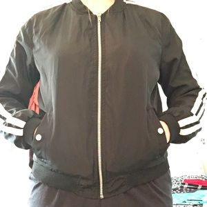 black and white striped jacket